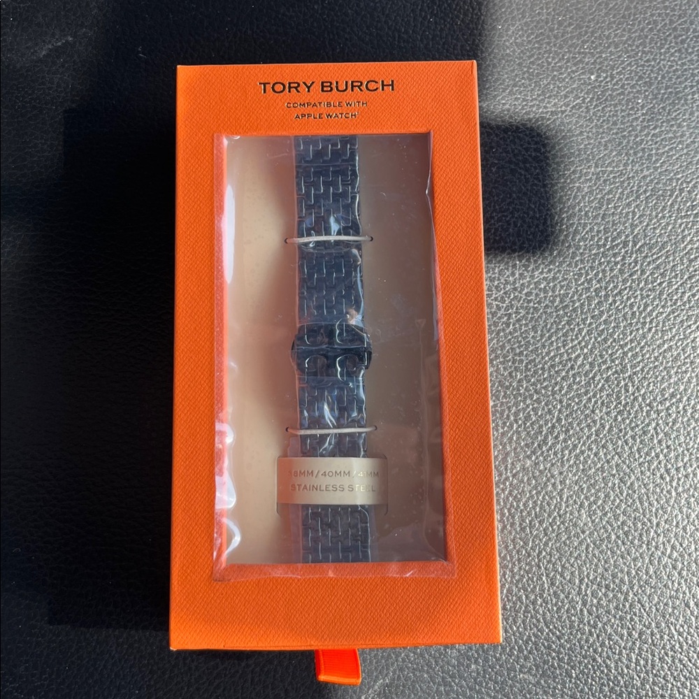 🖤 Tory Burch Eleanor Black Stainless Steel Watch Band for Apple Watch Bracelet - Picture 6 of 13